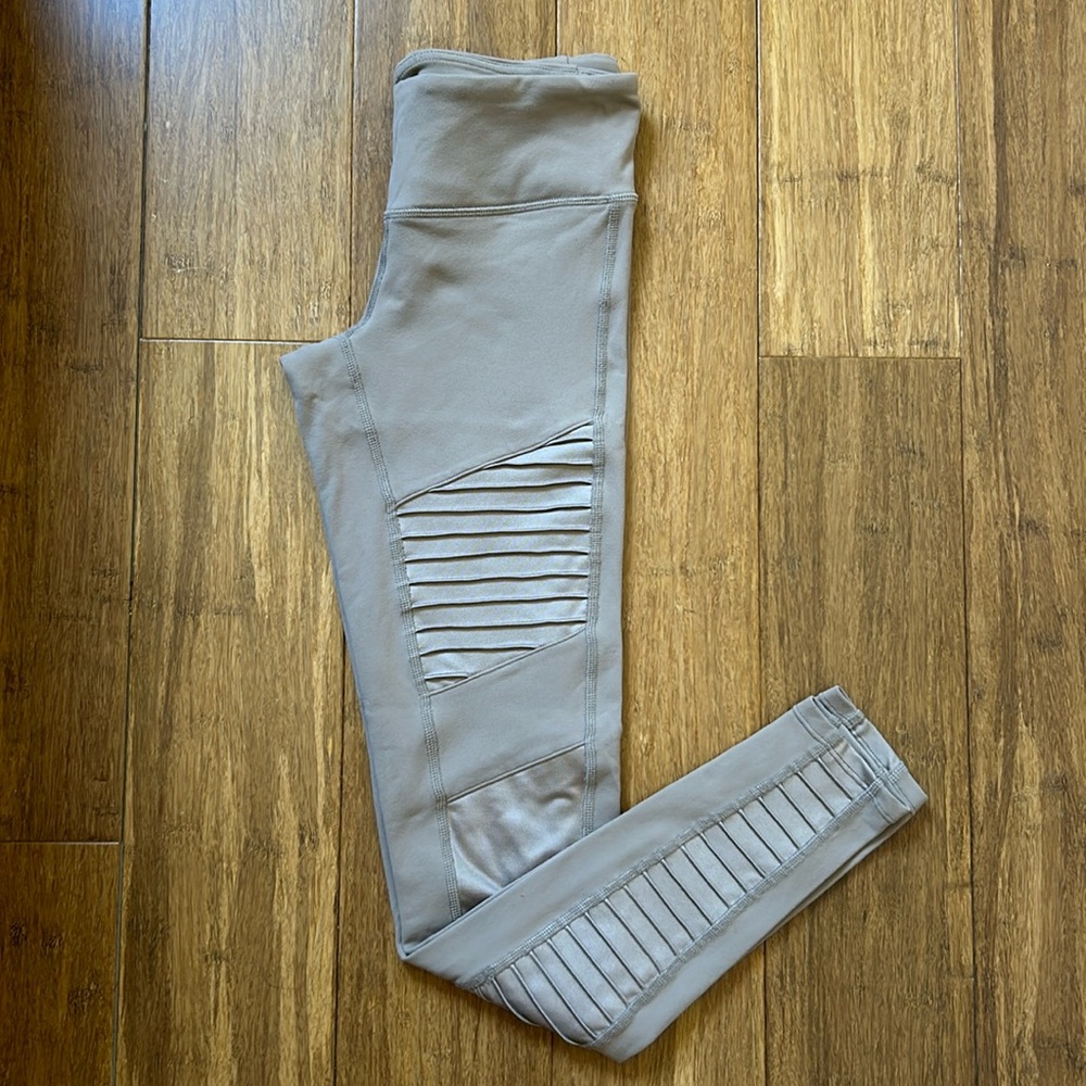 Alo high waist moto leggings, tan in size XS